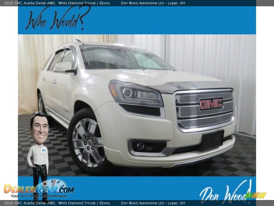 2015 GMC Acadia Denali AWD White Diamond Tricoat / Ebony Photo #1