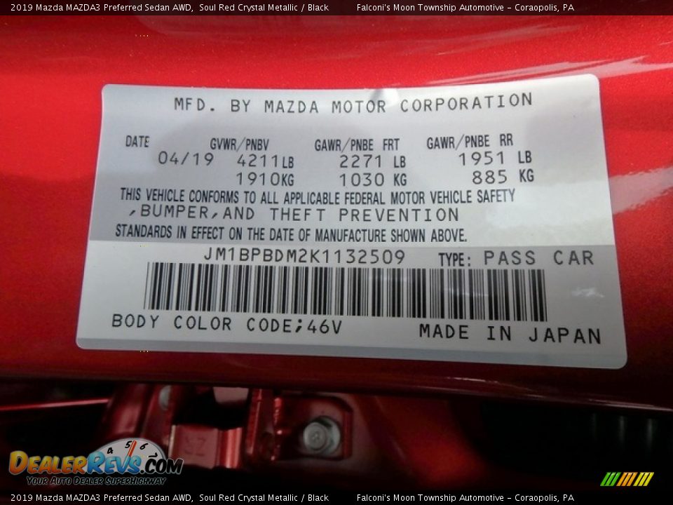 2019 Mazda MAZDA3 Preferred Sedan AWD Soul Red Crystal Metallic / Black Photo #10