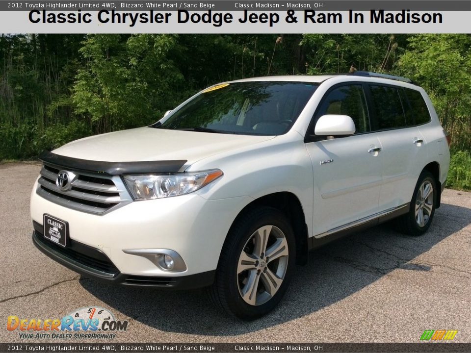 2012 Toyota Highlander Limited 4WD Blizzard White Pearl / Sand Beige Photo #1