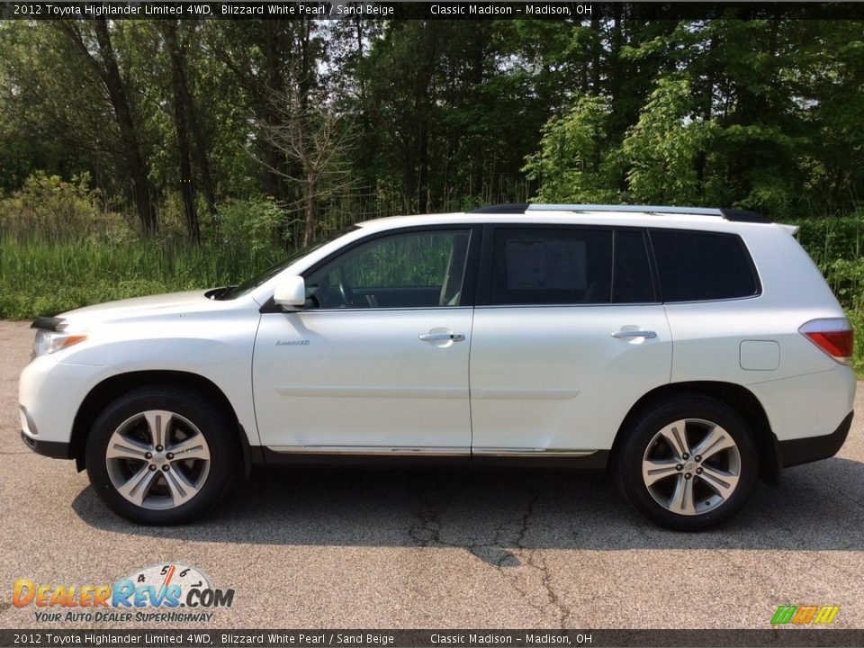 2012 Toyota Highlander Limited 4WD Blizzard White Pearl / Sand Beige Photo #2