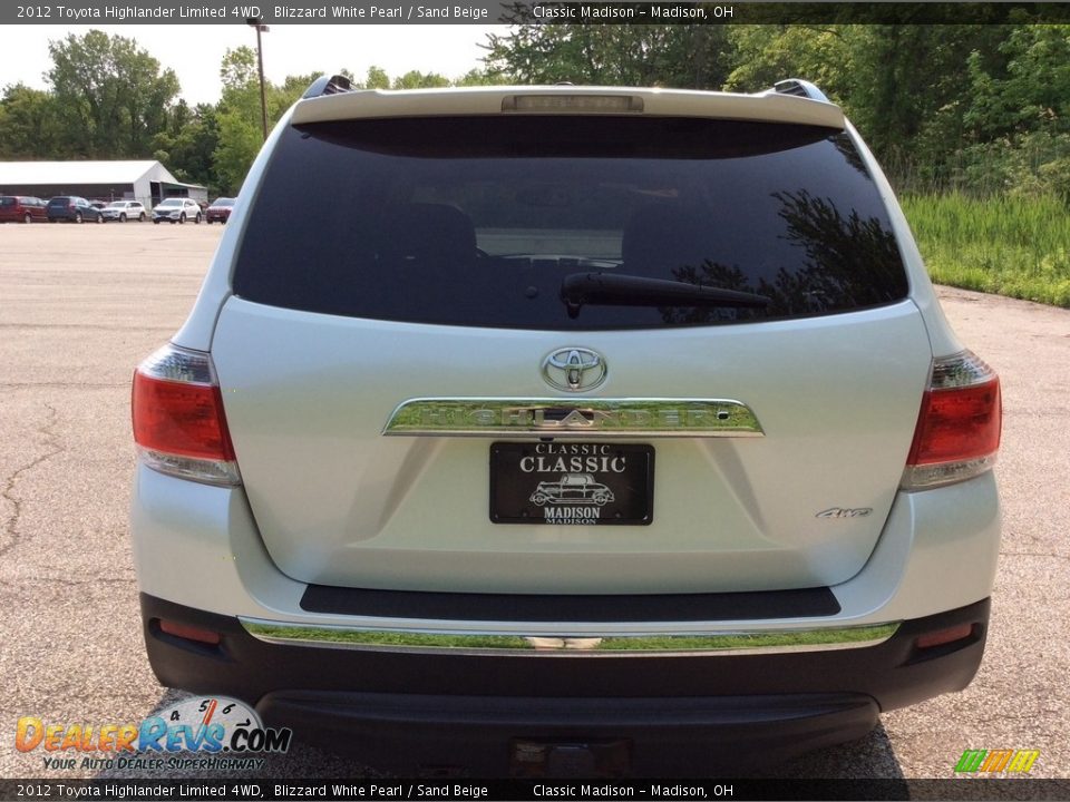 2012 Toyota Highlander Limited 4WD Blizzard White Pearl / Sand Beige Photo #4