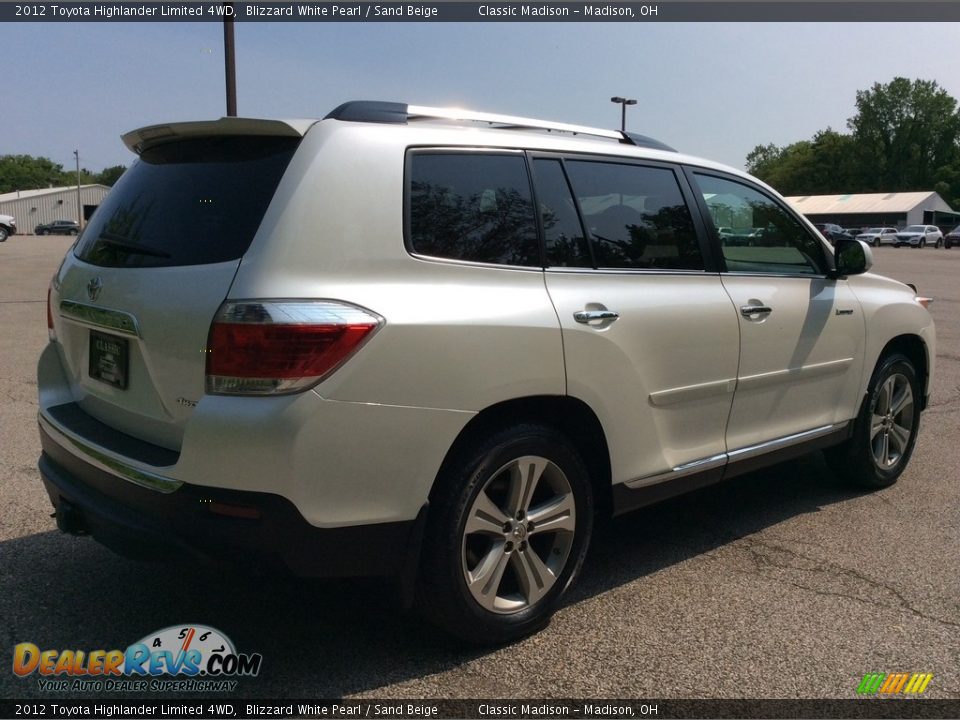 2012 Toyota Highlander Limited 4WD Blizzard White Pearl / Sand Beige Photo #5