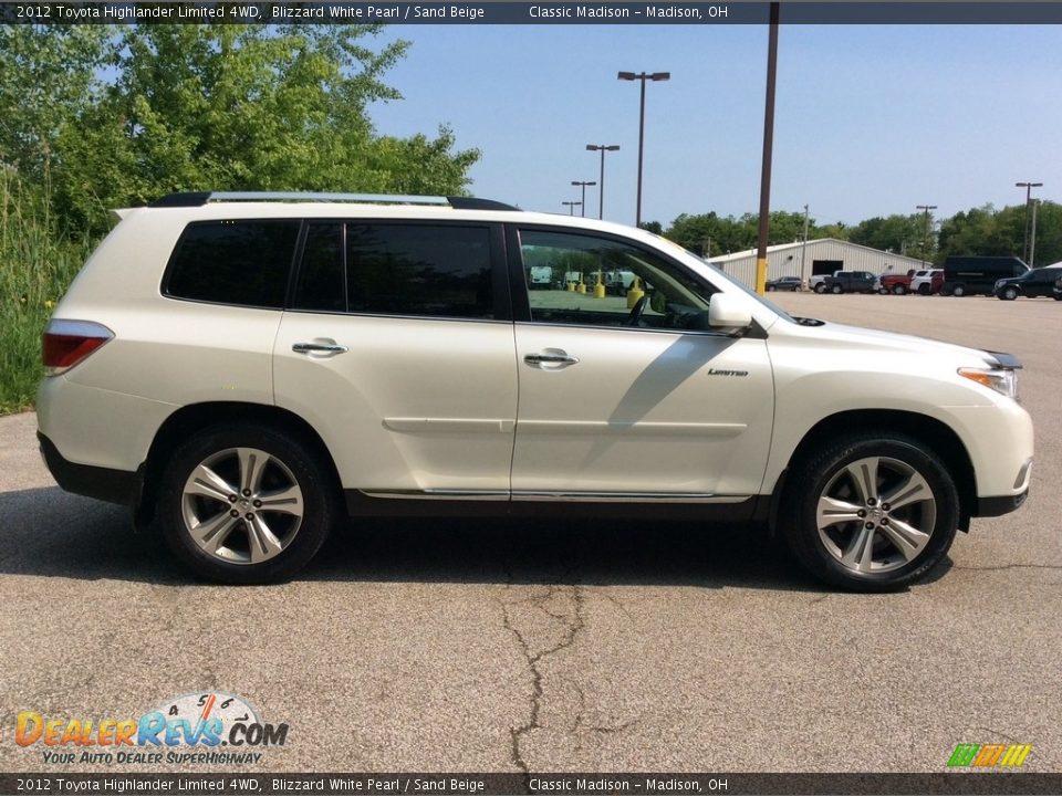2012 Toyota Highlander Limited 4WD Blizzard White Pearl / Sand Beige Photo #6