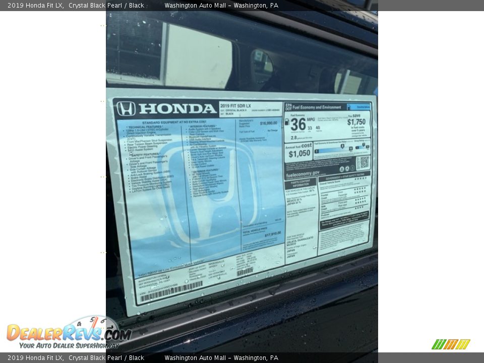 2019 Honda Fit LX Crystal Black Pearl / Black Photo #15