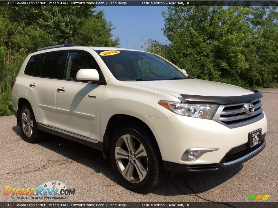 2012 Toyota Highlander Limited 4WD Blizzard White Pearl / Sand Beige Photo #7