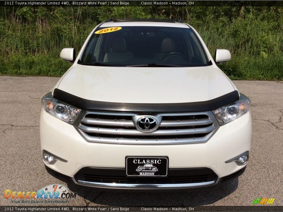 2012 Toyota Highlander Limited 4WD Blizzard White Pearl / Sand Beige Photo #8