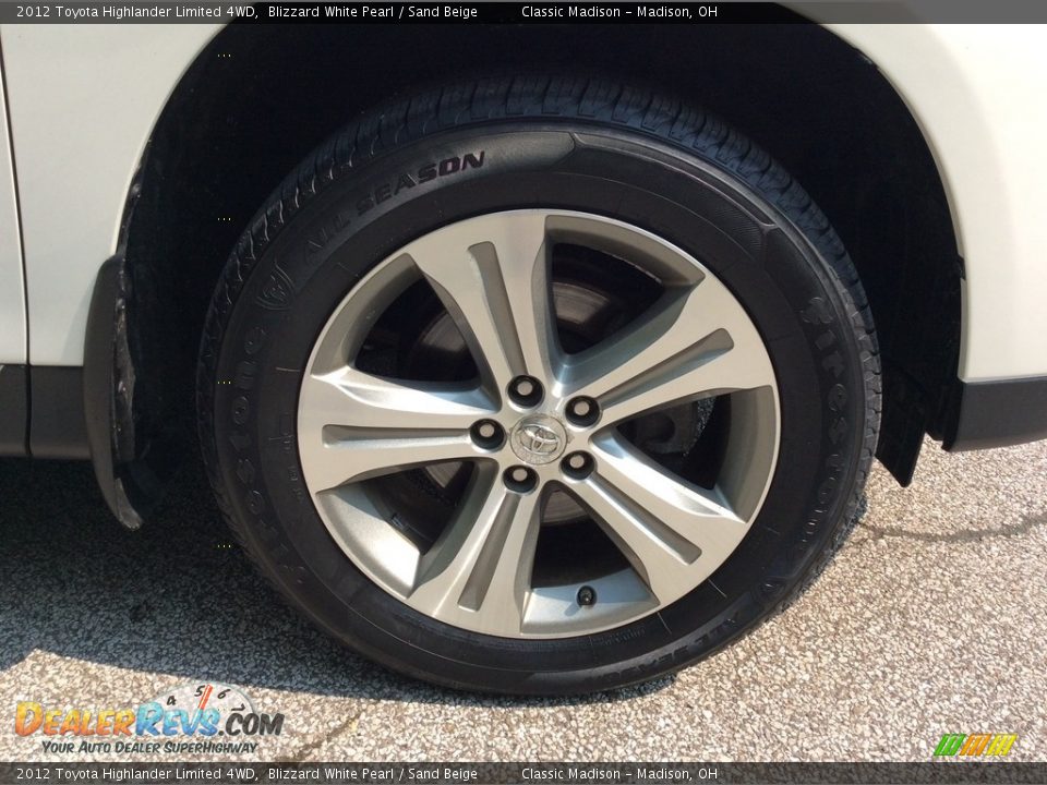 2012 Toyota Highlander Limited 4WD Blizzard White Pearl / Sand Beige Photo #9
