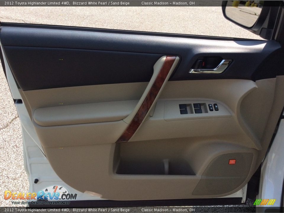 2012 Toyota Highlander Limited 4WD Blizzard White Pearl / Sand Beige Photo #13