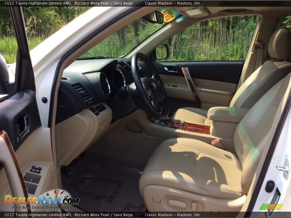 2012 Toyota Highlander Limited 4WD Blizzard White Pearl / Sand Beige Photo #14