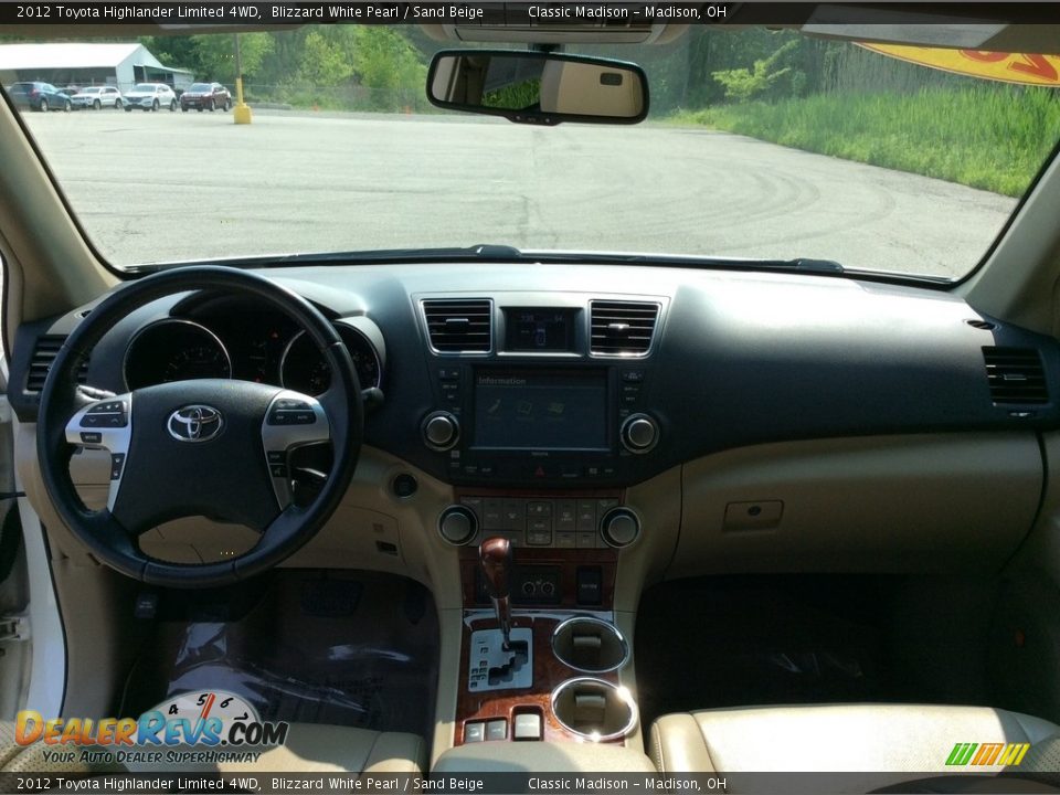 2012 Toyota Highlander Limited 4WD Blizzard White Pearl / Sand Beige Photo #17