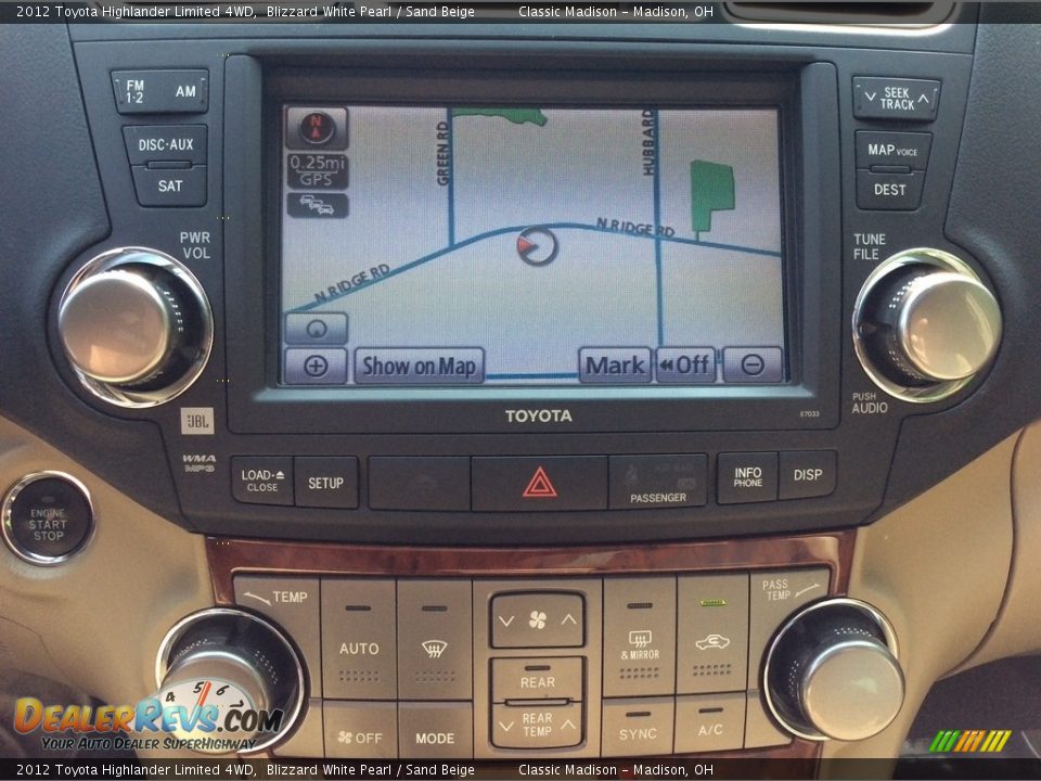 2012 Toyota Highlander Limited 4WD Blizzard White Pearl / Sand Beige Photo #20