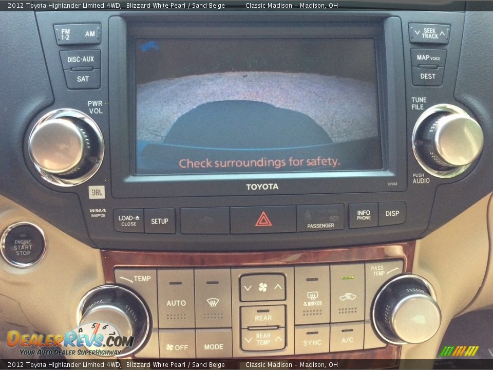 2012 Toyota Highlander Limited 4WD Blizzard White Pearl / Sand Beige Photo #21