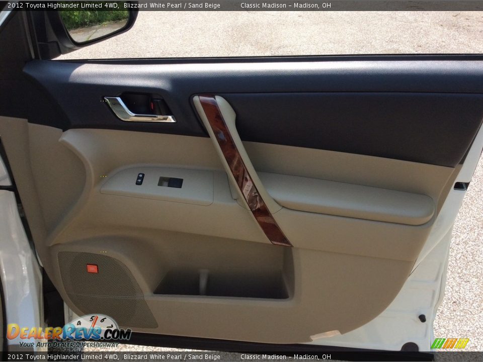 2012 Toyota Highlander Limited 4WD Blizzard White Pearl / Sand Beige Photo #22