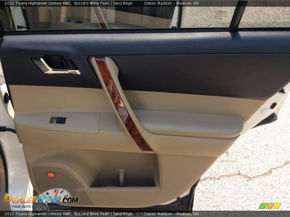 2012 Toyota Highlander Limited 4WD Blizzard White Pearl / Sand Beige Photo #24