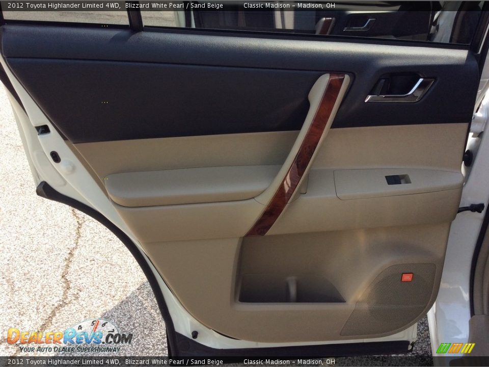 2012 Toyota Highlander Limited 4WD Blizzard White Pearl / Sand Beige Photo #26