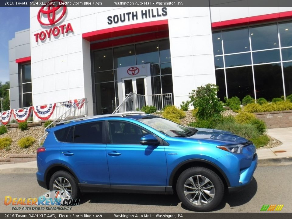 2016 Toyota RAV4 XLE AWD Electric Storm Blue / Ash Photo #2