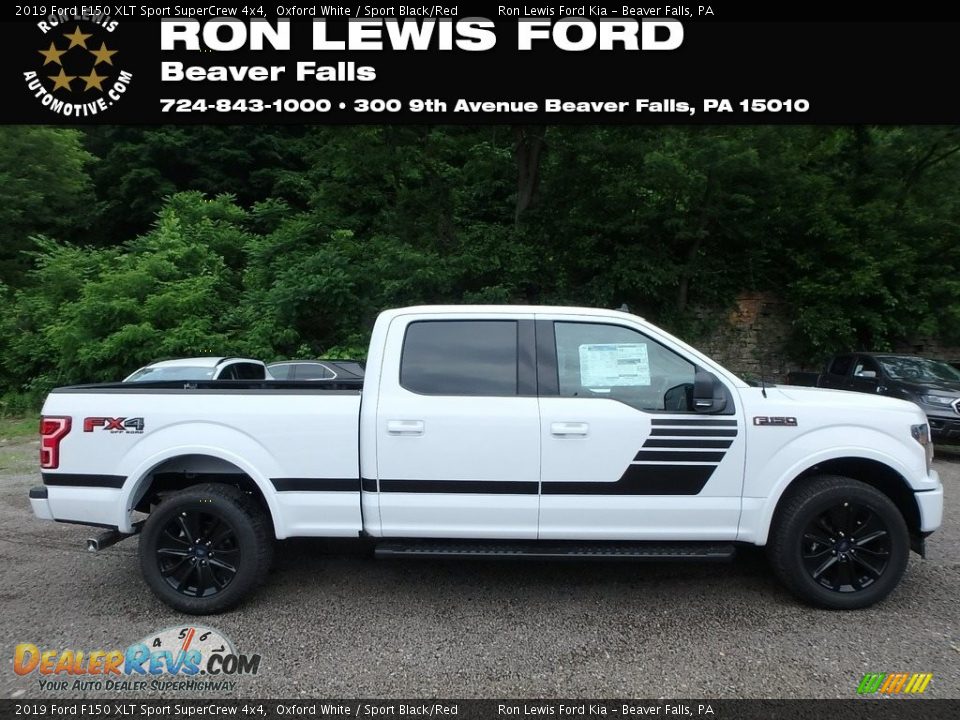 2019 Ford F150 XLT Sport SuperCrew 4x4 Oxford White / Sport Black/Red Photo #1