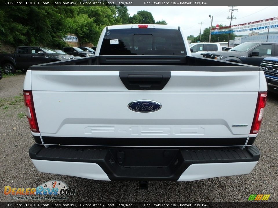 2019 Ford F150 XLT Sport SuperCrew 4x4 Oxford White / Sport Black/Red Photo #3