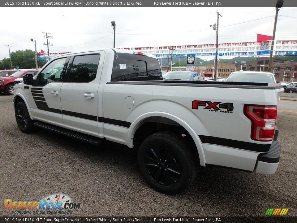 2019 Ford F150 XLT Sport SuperCrew 4x4 Oxford White / Sport Black/Red Photo #4