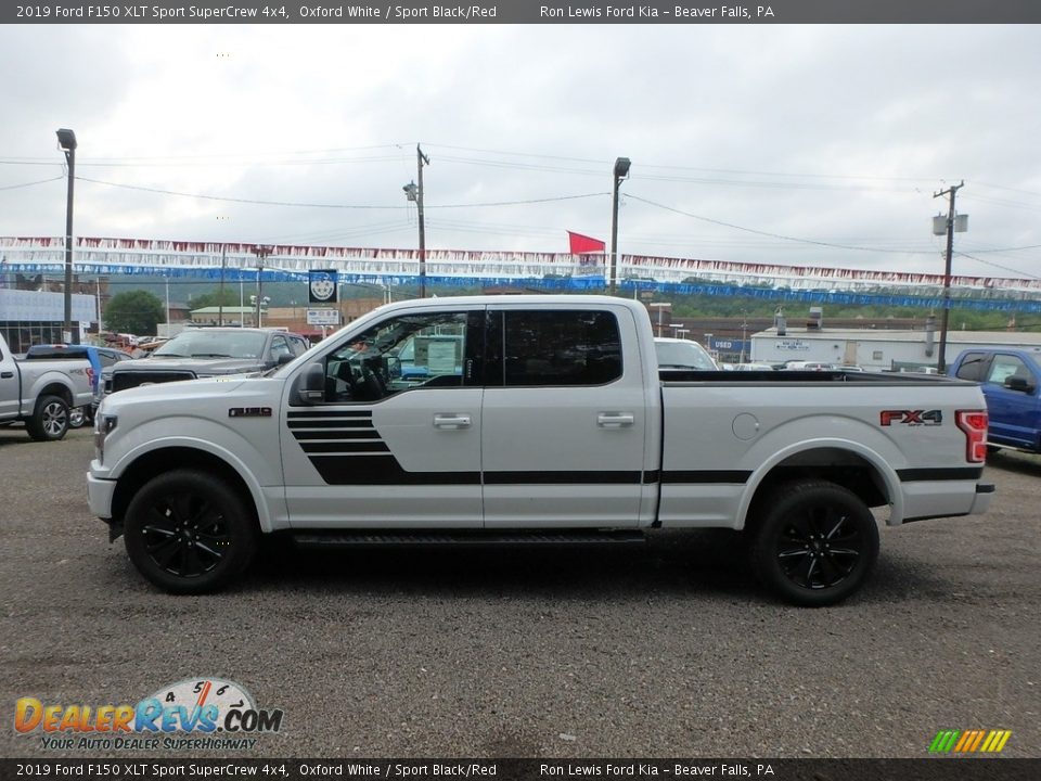 2019 Ford F150 XLT Sport SuperCrew 4x4 Oxford White / Sport Black/Red Photo #5