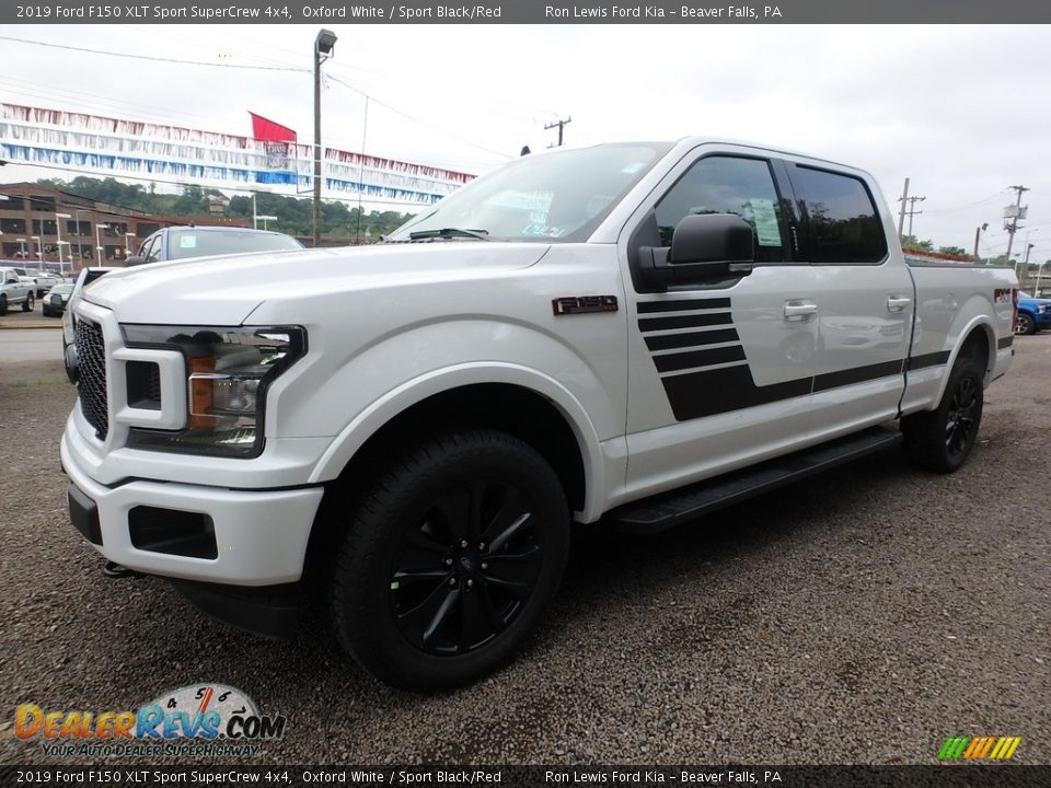 2019 Ford F150 XLT Sport SuperCrew 4x4 Oxford White / Sport Black/Red Photo #6