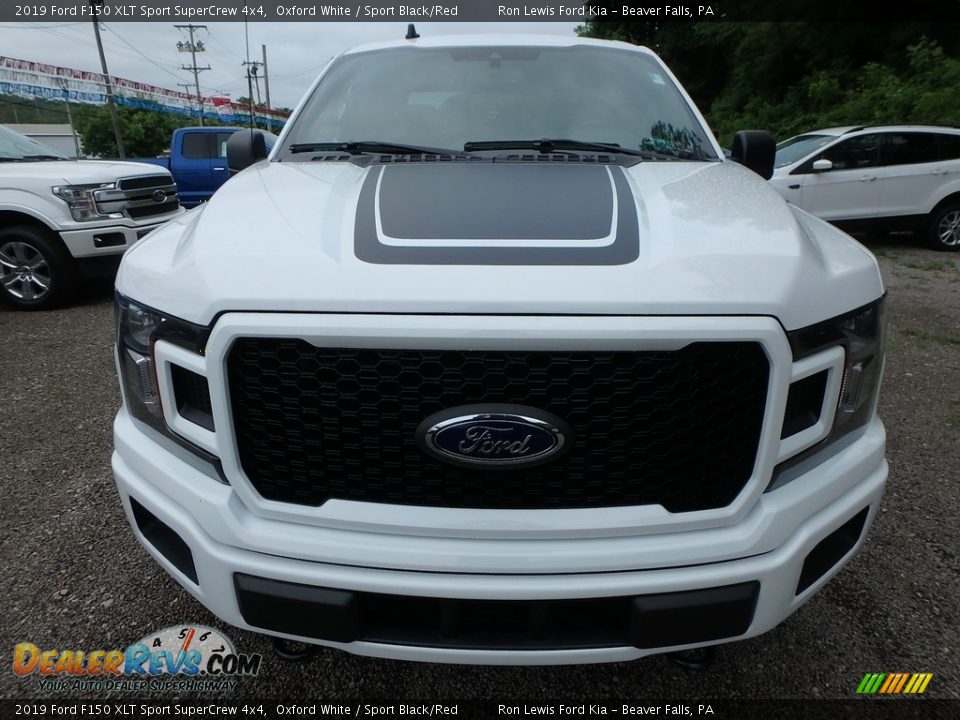 2019 Ford F150 XLT Sport SuperCrew 4x4 Oxford White / Sport Black/Red Photo #7