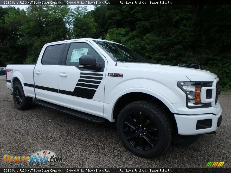 2019 Ford F150 XLT Sport SuperCrew 4x4 Oxford White / Sport Black/Red Photo #8