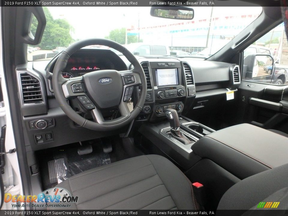 2019 Ford F150 XLT Sport SuperCrew 4x4 Oxford White / Sport Black/Red Photo #13