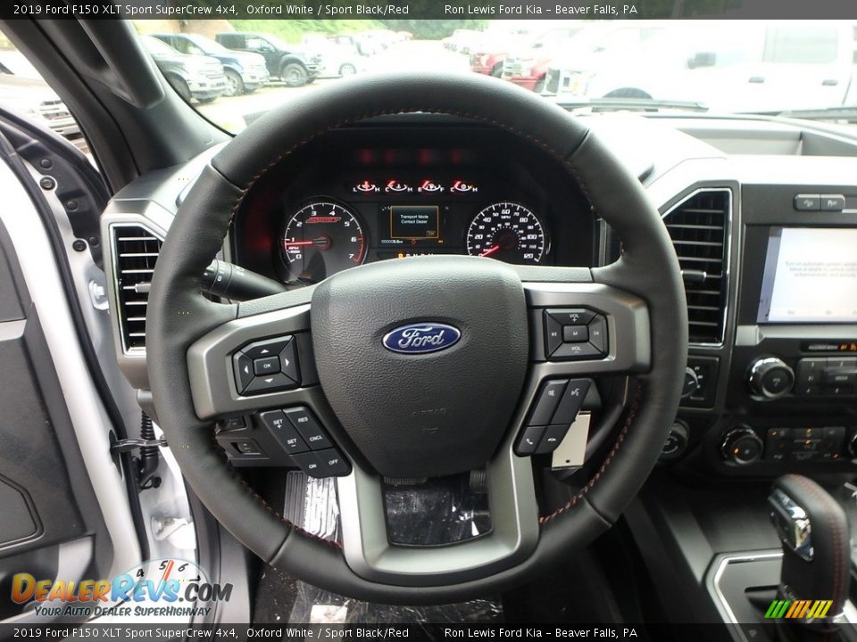 2019 Ford F150 XLT Sport SuperCrew 4x4 Oxford White / Sport Black/Red Photo #17