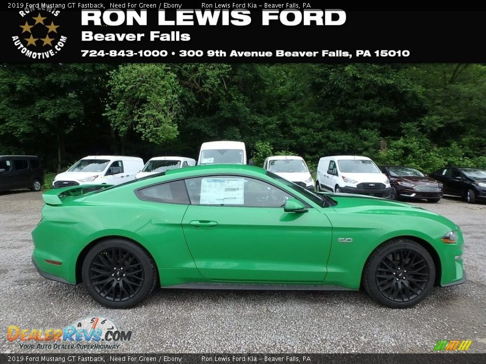 2019 Ford Mustang GT Fastback Need For Green / Ebony Photo #1