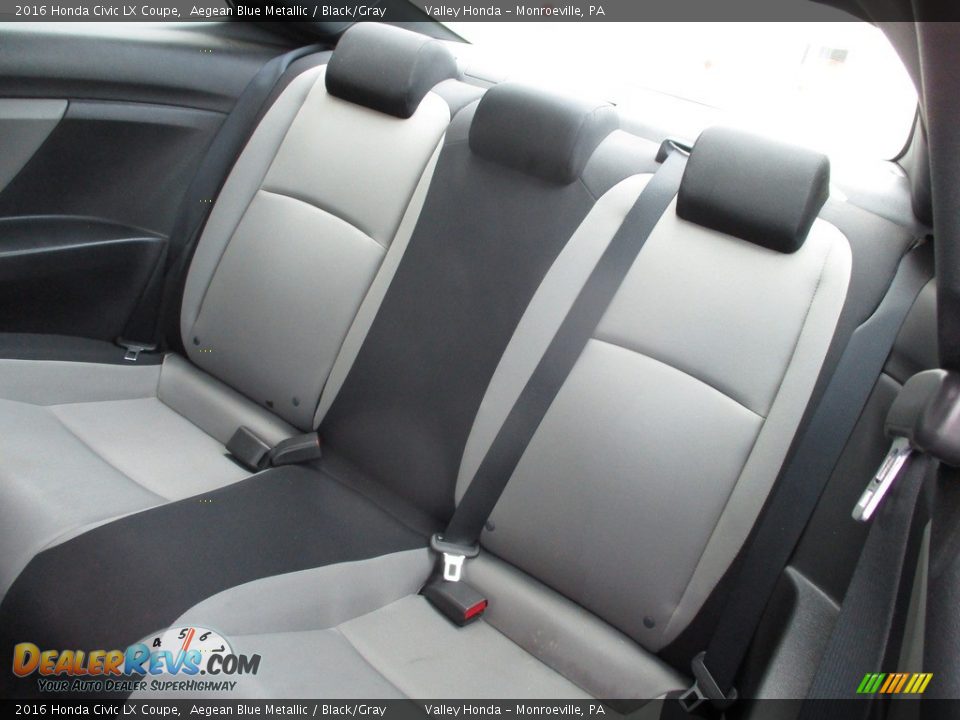 2016 Honda Civic LX Coupe Aegean Blue Metallic / Black/Gray Photo #12