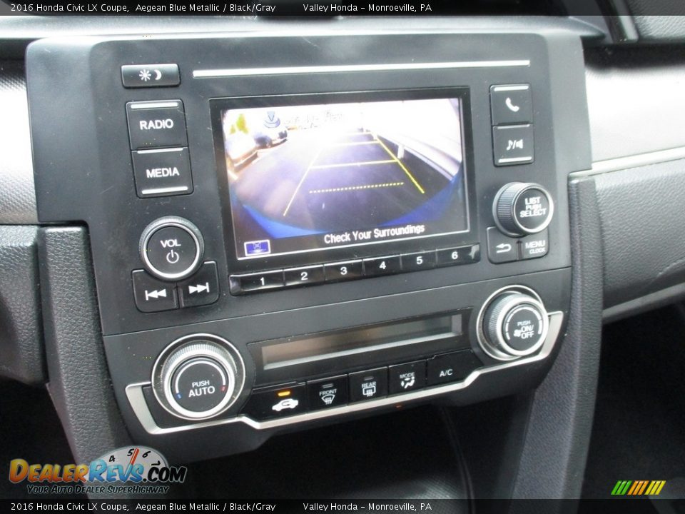 2016 Honda Civic LX Coupe Aegean Blue Metallic / Black/Gray Photo #16