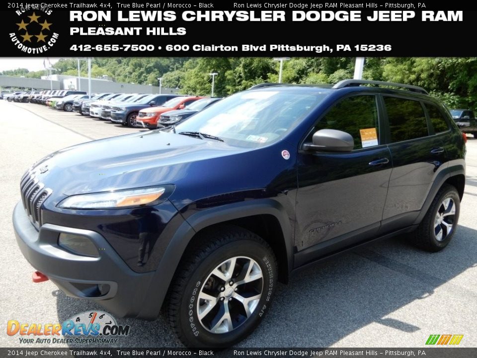 2014 Jeep Cherokee Trailhawk 4x4 True Blue Pearl / Morocco - Black Photo #1