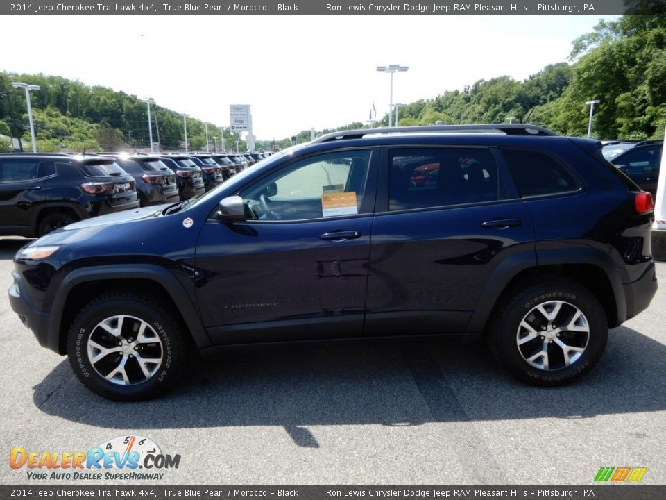 2014 Jeep Cherokee Trailhawk 4x4 True Blue Pearl / Morocco - Black Photo #2