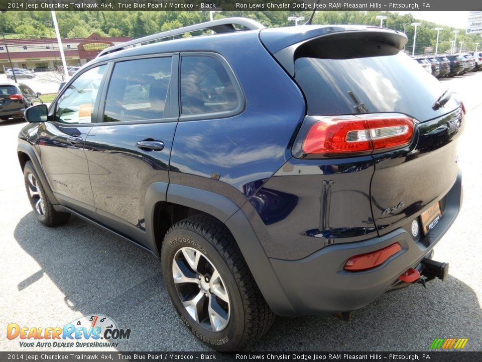 2014 Jeep Cherokee Trailhawk 4x4 True Blue Pearl / Morocco - Black Photo #3