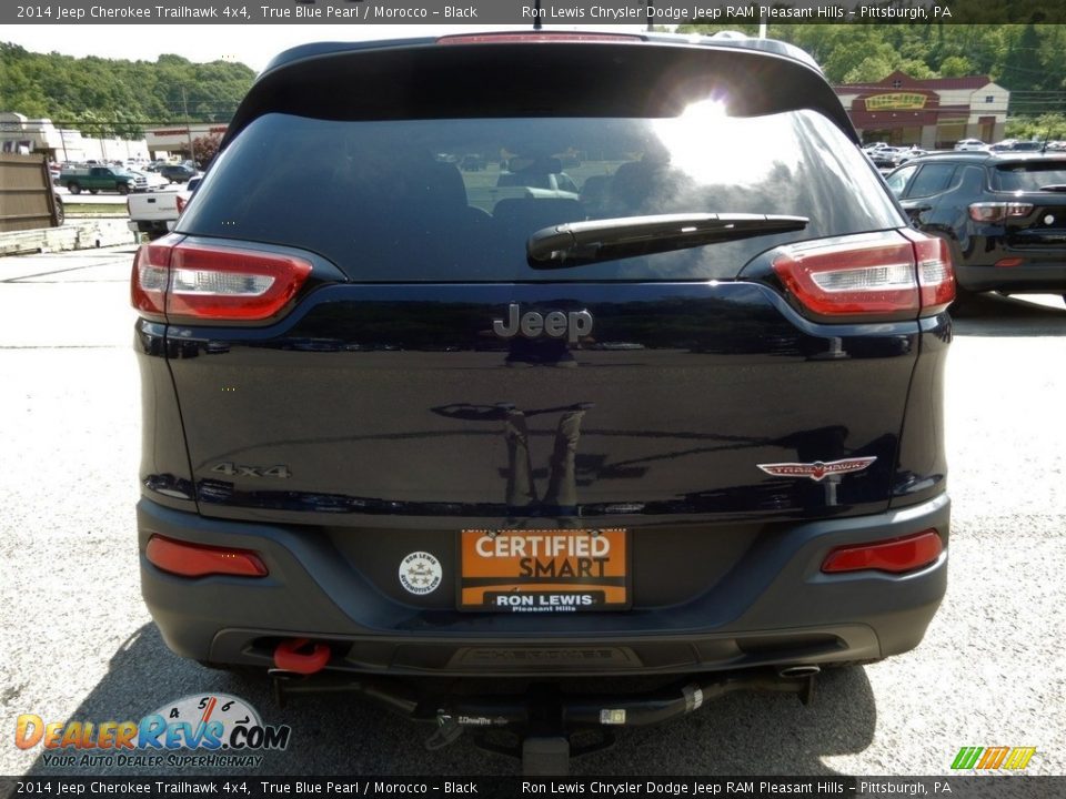 2014 Jeep Cherokee Trailhawk 4x4 True Blue Pearl / Morocco - Black Photo #4