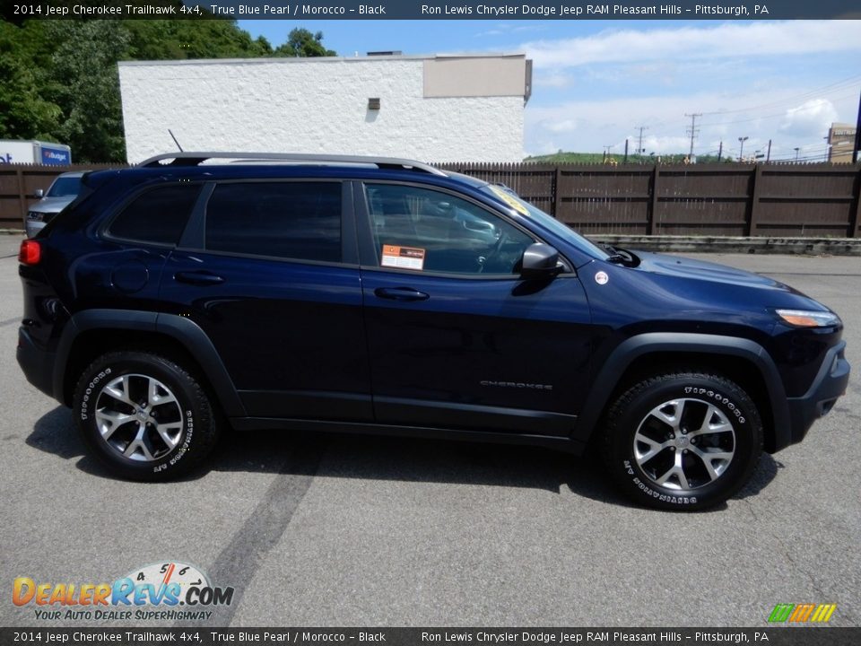 2014 Jeep Cherokee Trailhawk 4x4 True Blue Pearl / Morocco - Black Photo #7