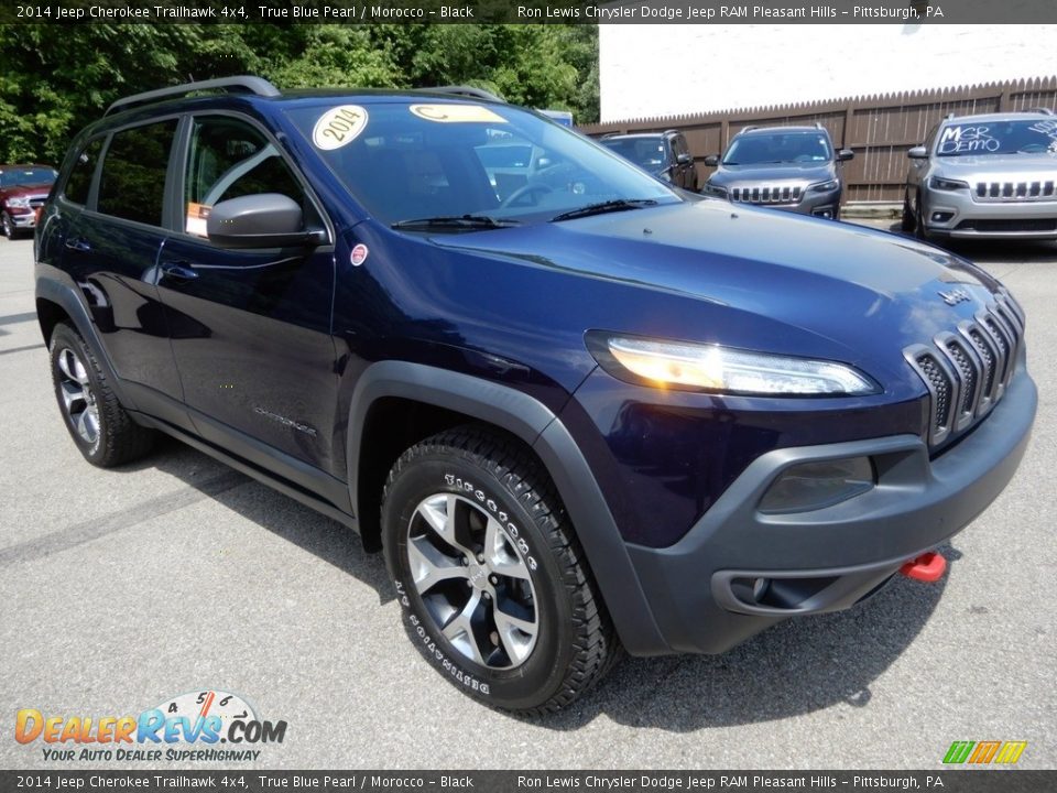 2014 Jeep Cherokee Trailhawk 4x4 True Blue Pearl / Morocco - Black Photo #8