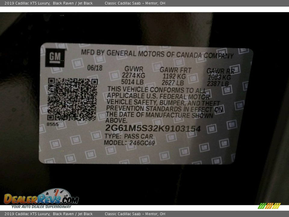 2019 Cadillac XTS Luxury Black Raven / Jet Black Photo #23