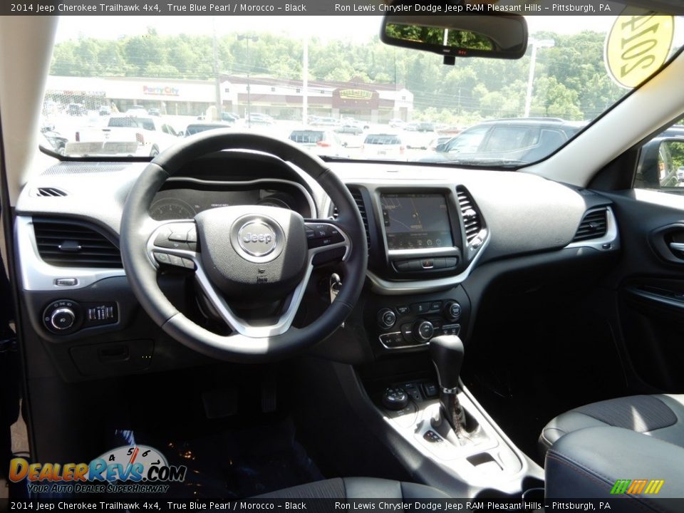2014 Jeep Cherokee Trailhawk 4x4 True Blue Pearl / Morocco - Black Photo #13