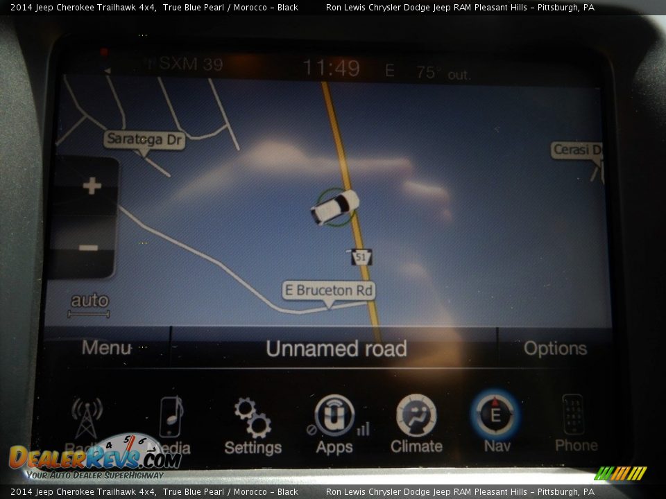 2014 Jeep Cherokee Trailhawk 4x4 True Blue Pearl / Morocco - Black Photo #17