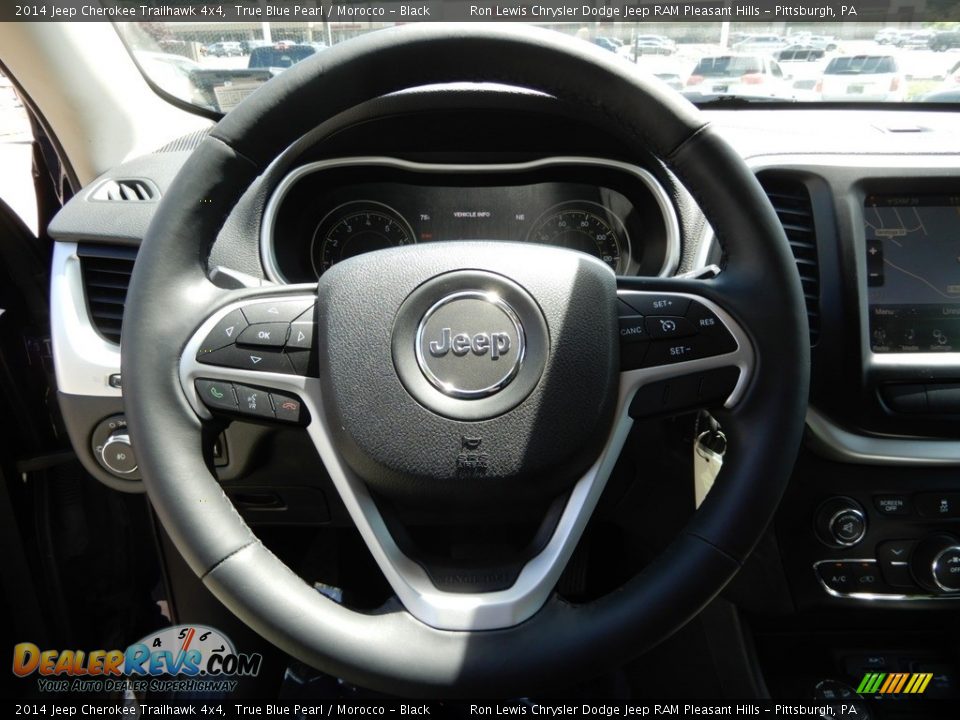 2014 Jeep Cherokee Trailhawk 4x4 True Blue Pearl / Morocco - Black Photo #18