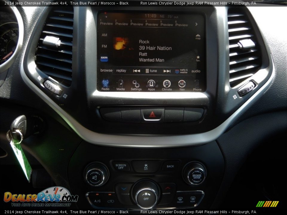 2014 Jeep Cherokee Trailhawk 4x4 True Blue Pearl / Morocco - Black Photo #19