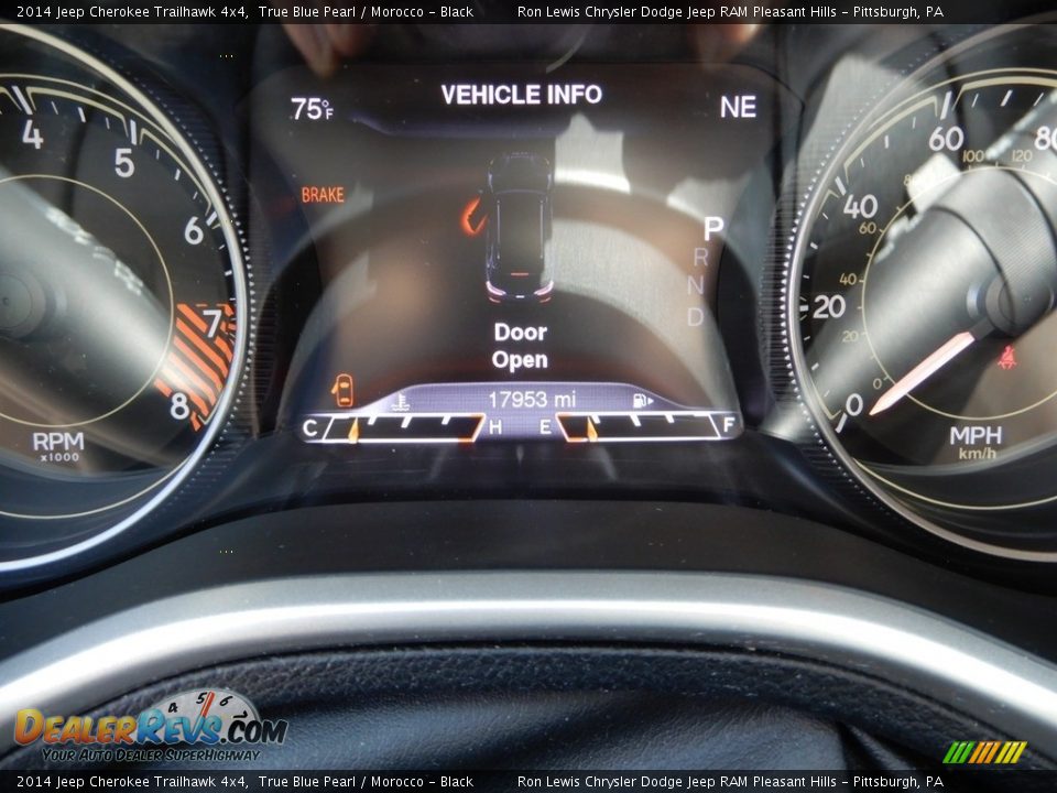 2014 Jeep Cherokee Trailhawk 4x4 True Blue Pearl / Morocco - Black Photo #20