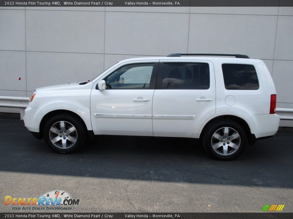 2013 Honda Pilot Touring 4WD White Diamond Pearl / Gray Photo #2