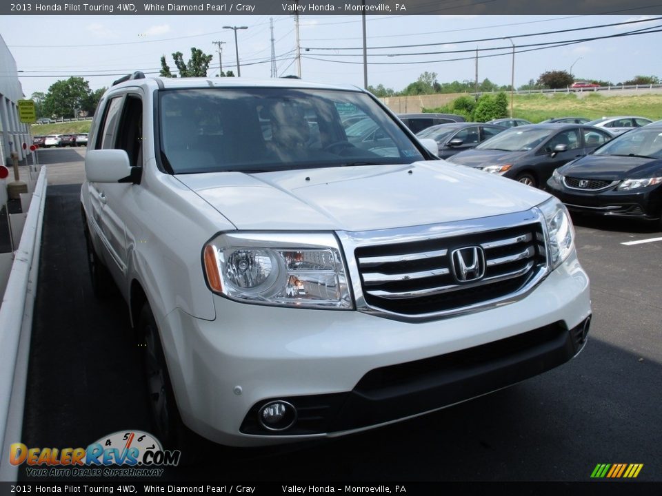 2013 Honda Pilot Touring 4WD White Diamond Pearl / Gray Photo #6