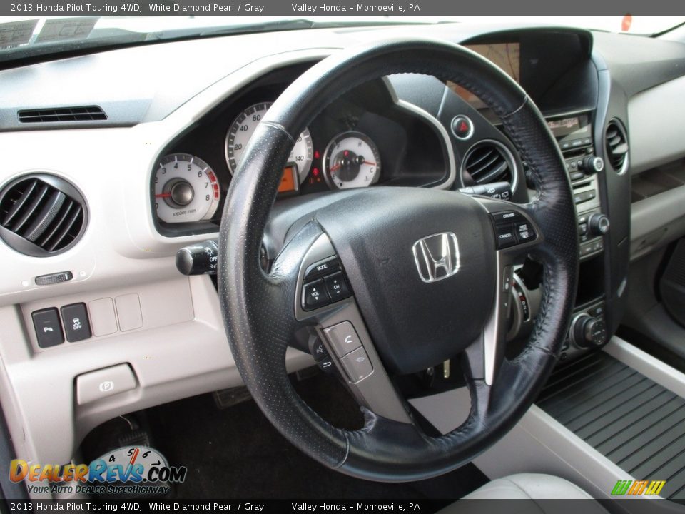 2013 Honda Pilot Touring 4WD White Diamond Pearl / Gray Photo #14
