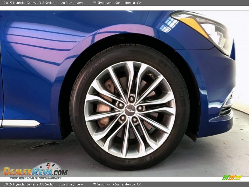 2015 Hyundai Genesis 3.8 Sedan Ibiza Blue / Ivory Photo #8