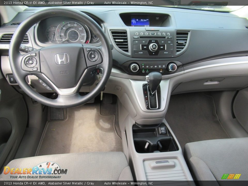 2013 Honda CR-V EX AWD Alabaster Silver Metallic / Gray Photo #15