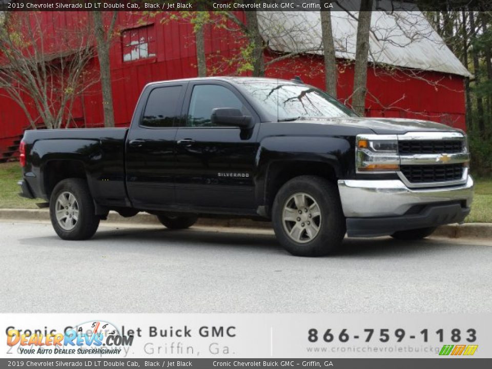 2019 Chevrolet Silverado LD LT Double Cab Black / Jet Black Photo #1